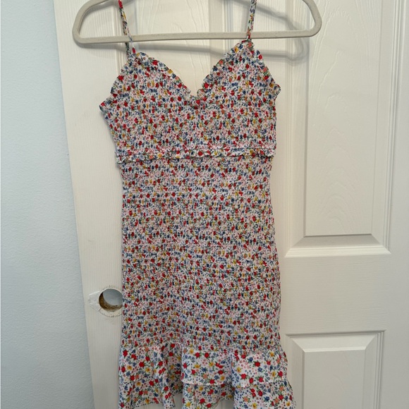 Likely Ditsy Smocked Ruffle Floral Mini Dress, S - Picture 5 of 9
